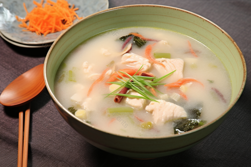 鲜香美味的鱼片鱼肉蔬菜姜葱汤,高清,摄影图,摄影图片,图片大全,摄影图免费下载